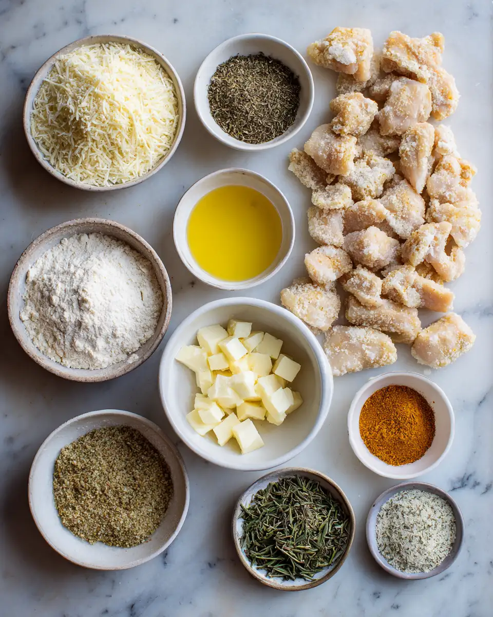 Ingredients for Crispy Parmesan Garlic Chicken Bites That Will Steal the Show