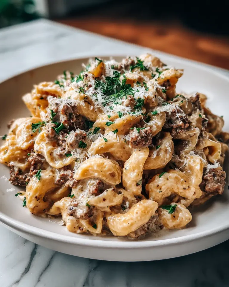 Indulge in Irresistible Comfort Creamy Parmesan Beef Pasta Delight - Featured Image