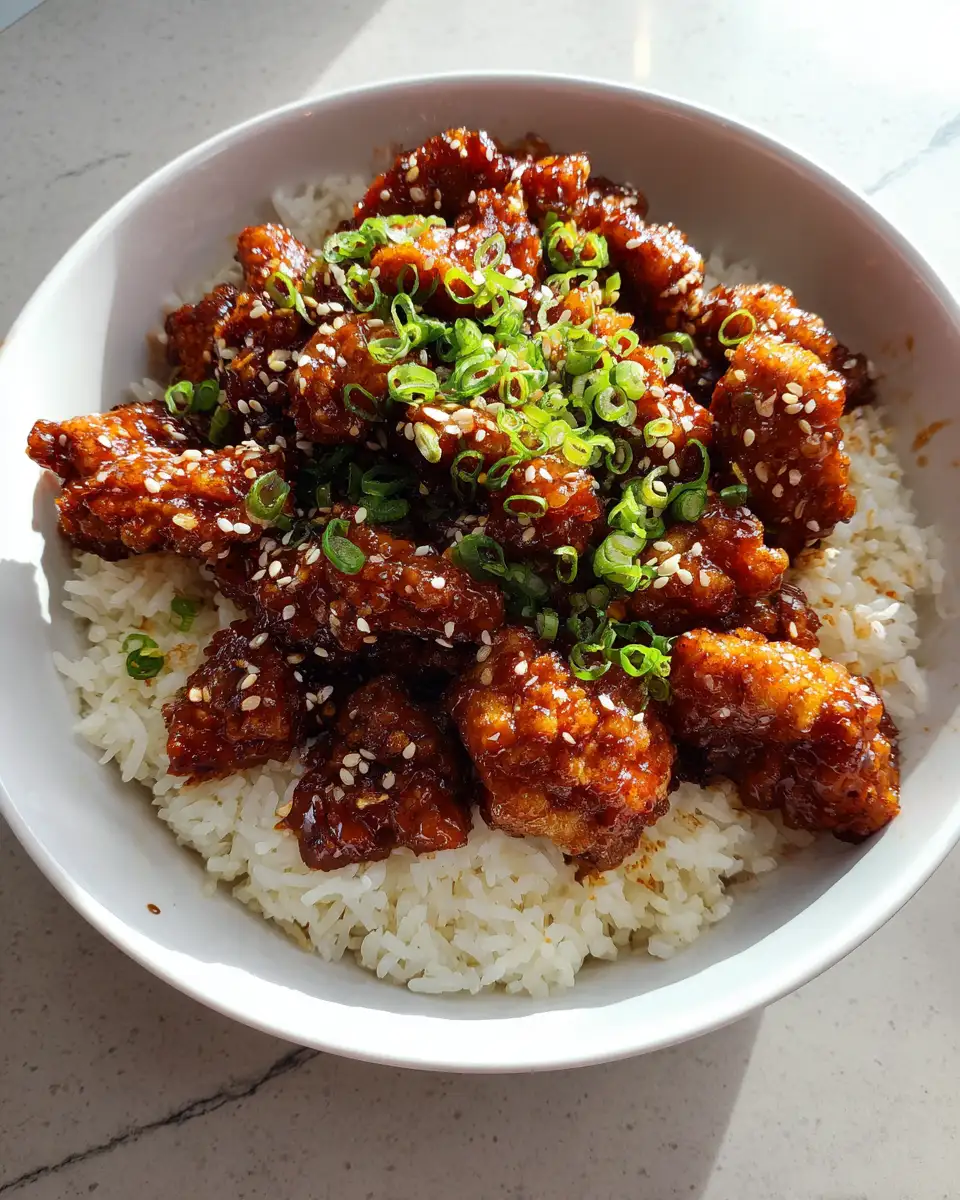 Irresistibly Delicious Sticky Garlic Chicken Rice Bowl A Flavorful Feast in Every Bite - Featured Image