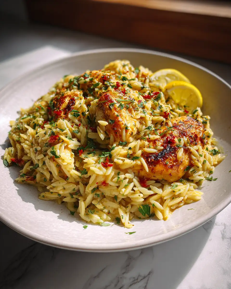 Final dish - Zesty Delight: Transform Your Dinner with Lemon Herb Chicken Orzo