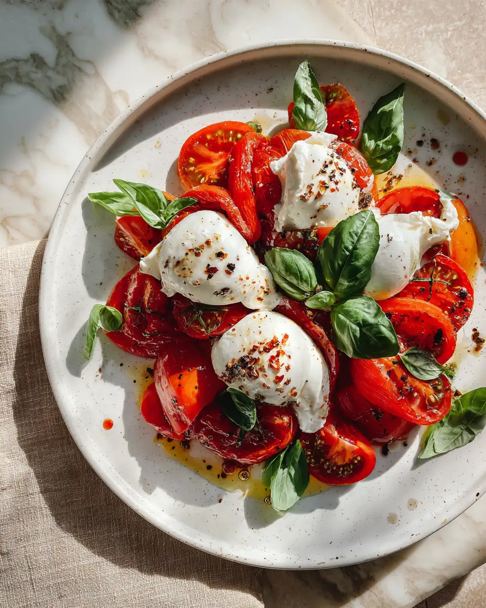 Final dish - Savor the Flavor: Roasted Tomato Burrata Salad Bliss