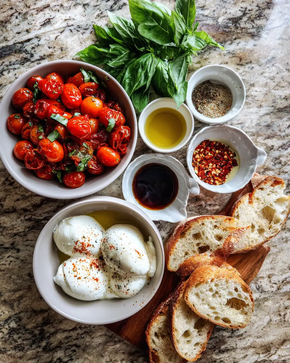Ingredients for Savor the Flavor: Roasted Tomato Burrata Salad Bliss