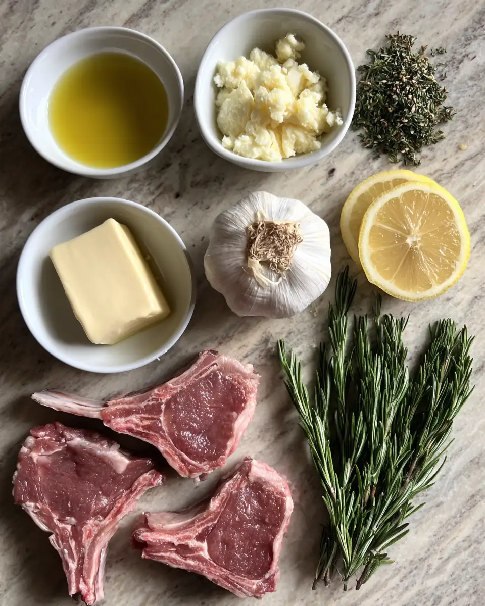 Ingredients for Savor the Flavor Garlic Herb Butter Lamb Chops Delight