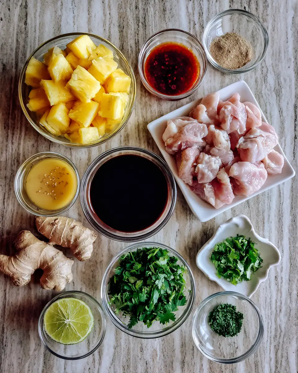 Ingredients for Sweet Chili Pineapple Chicken A Tropical Twist on Dinner Delight