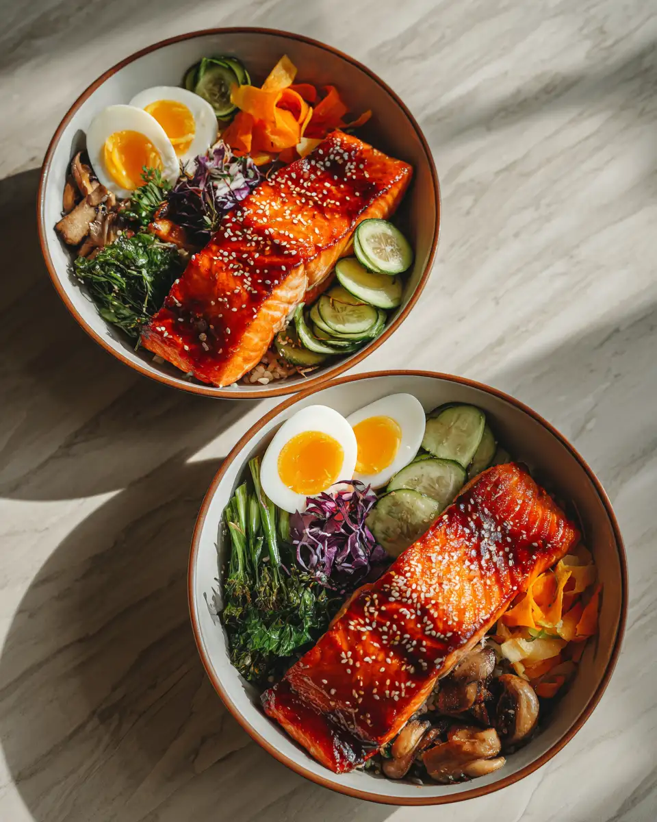 Final dish - Sweet Harmony Honey Soy Glazed Salmon Bowls for a Flavorful Feast