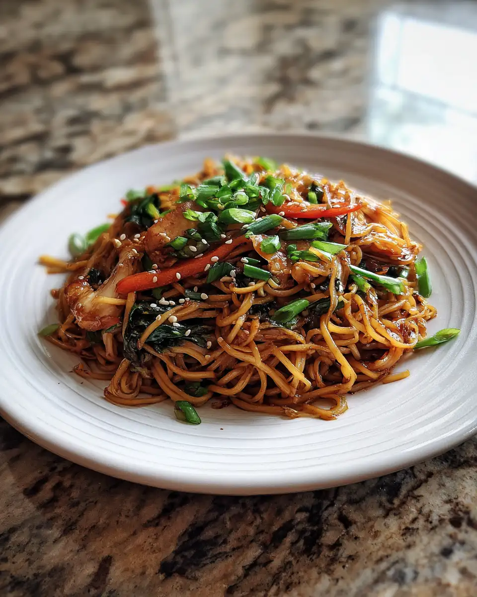 Final dish - Irresistible Sweet Soy Garlic Noodles: A Flavorful Fusion Adventure