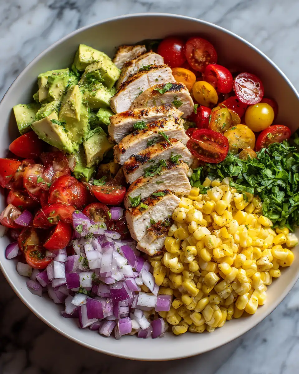 Ingredients for Fresh Flavors Unleashed: Avocado Corn Chicken Salad Extravaganza