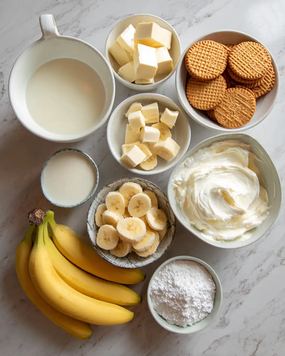 Ingredients for Creamy Banana Pudding With Vanilla Wafers: A Classic Dessert Delight