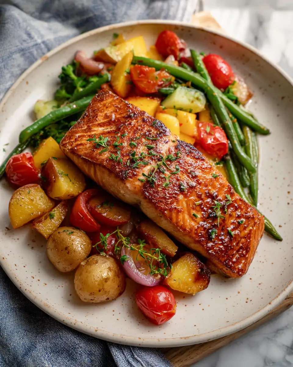 Savor the Sweet and Smoky Symphony of Bourbon Peach Roasted Salmon - Featured Image