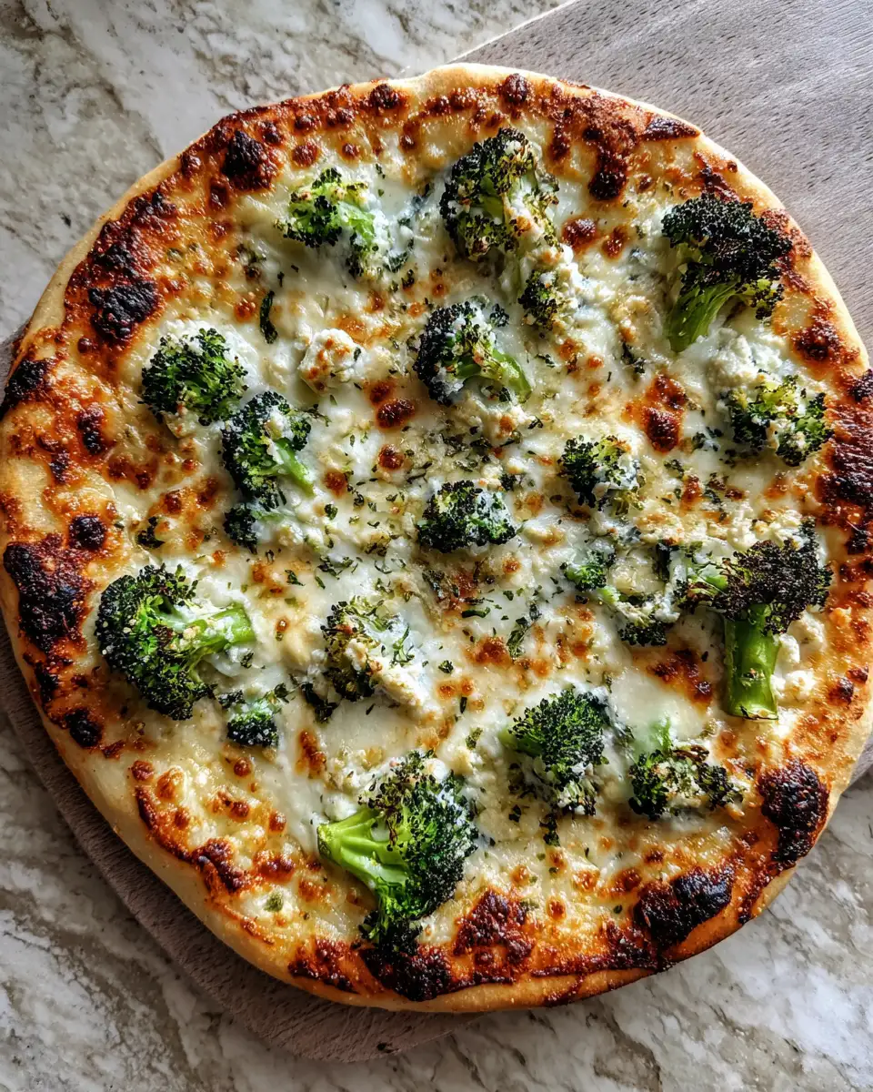 Broccoli Ricotta White Pizza: A Cheesy Green Delight 6 Final dish - Broccoli Ricotta White Pizza: A Cheesy Green Delight