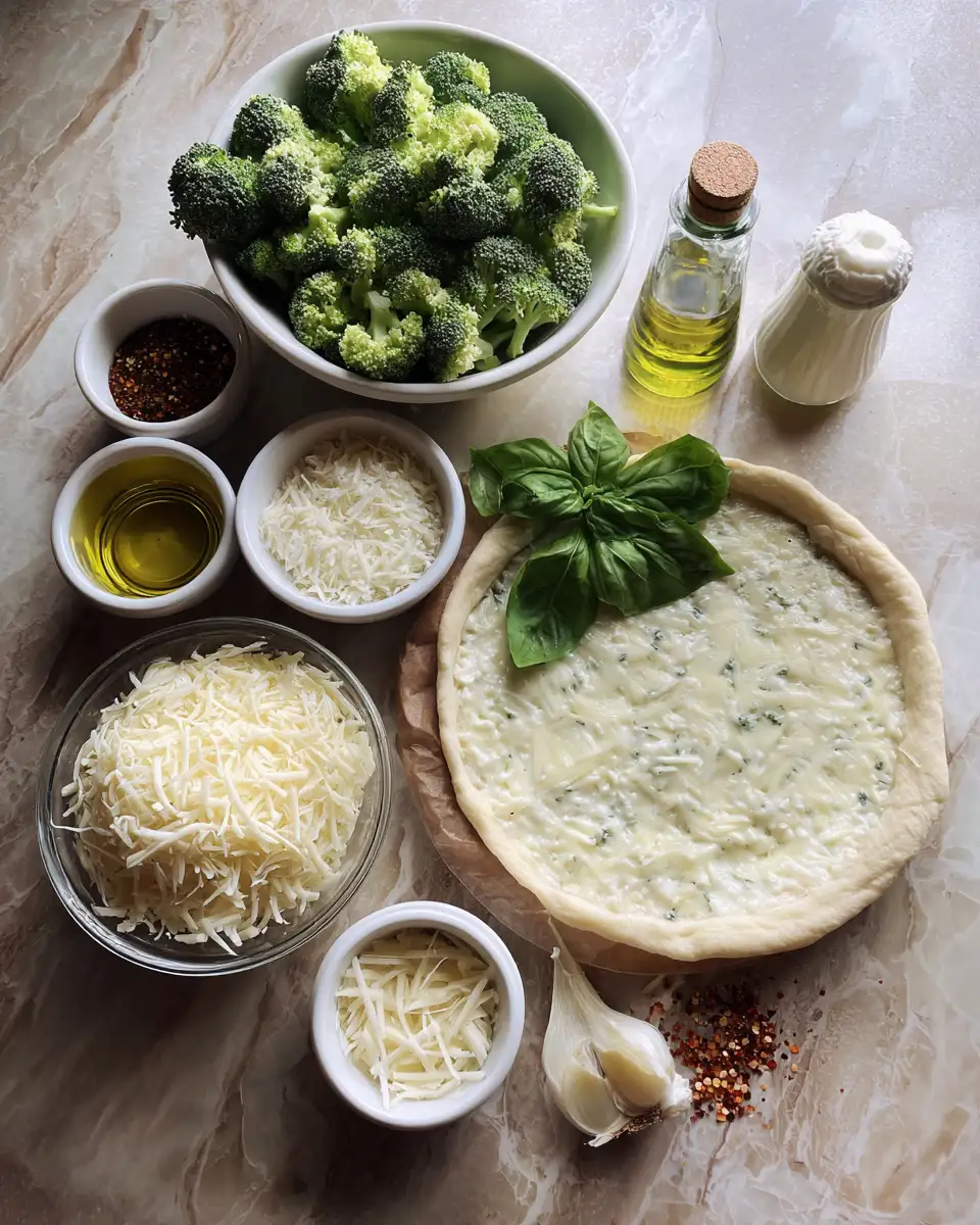 Broccoli Ricotta White Pizza: A Cheesy Green Delight 4 Ingredients for Broccoli Ricotta White Pizza: A Cheesy Green Delight