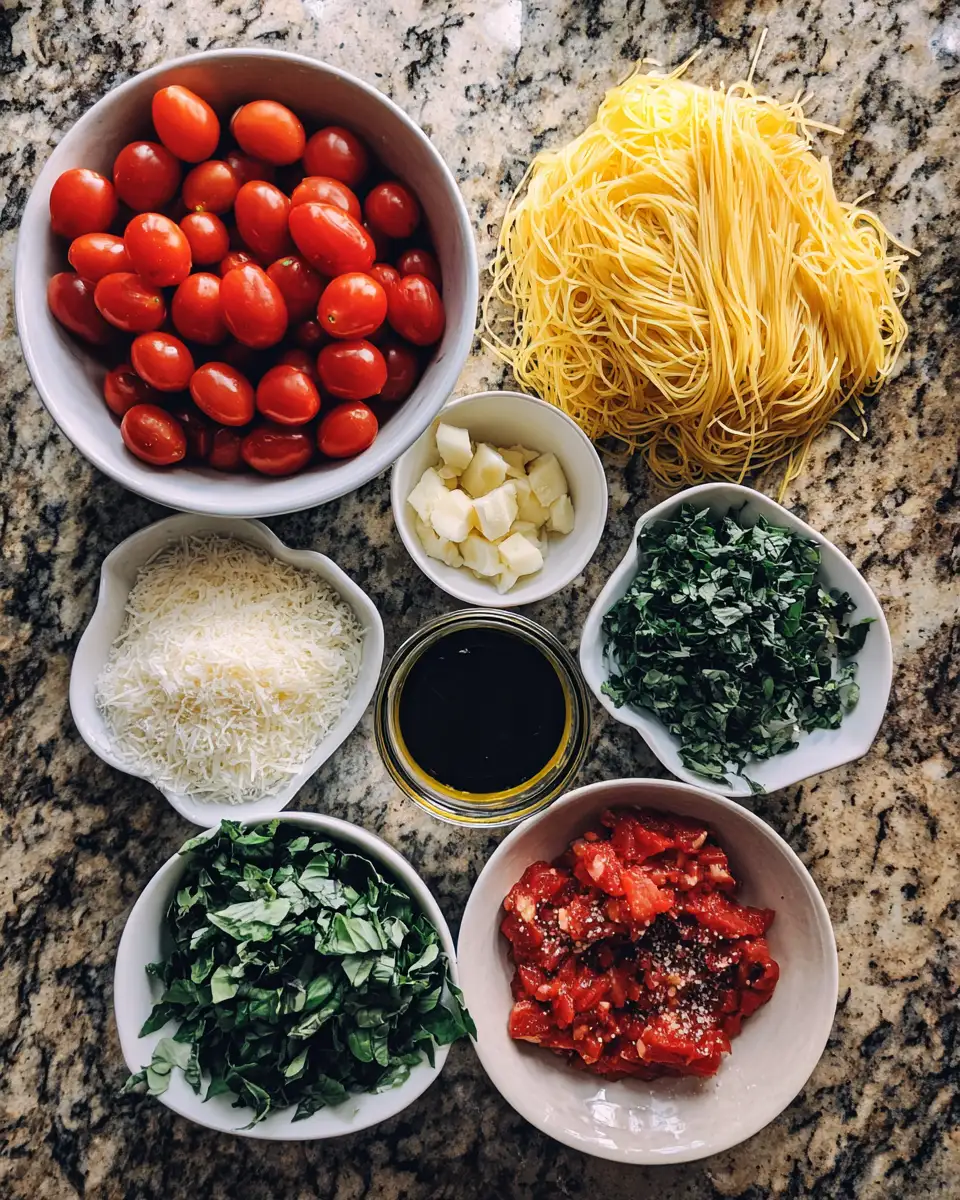 Ingredients for Bruschetta Pasta Bliss A Flavorful Twist on a Classic Favorite