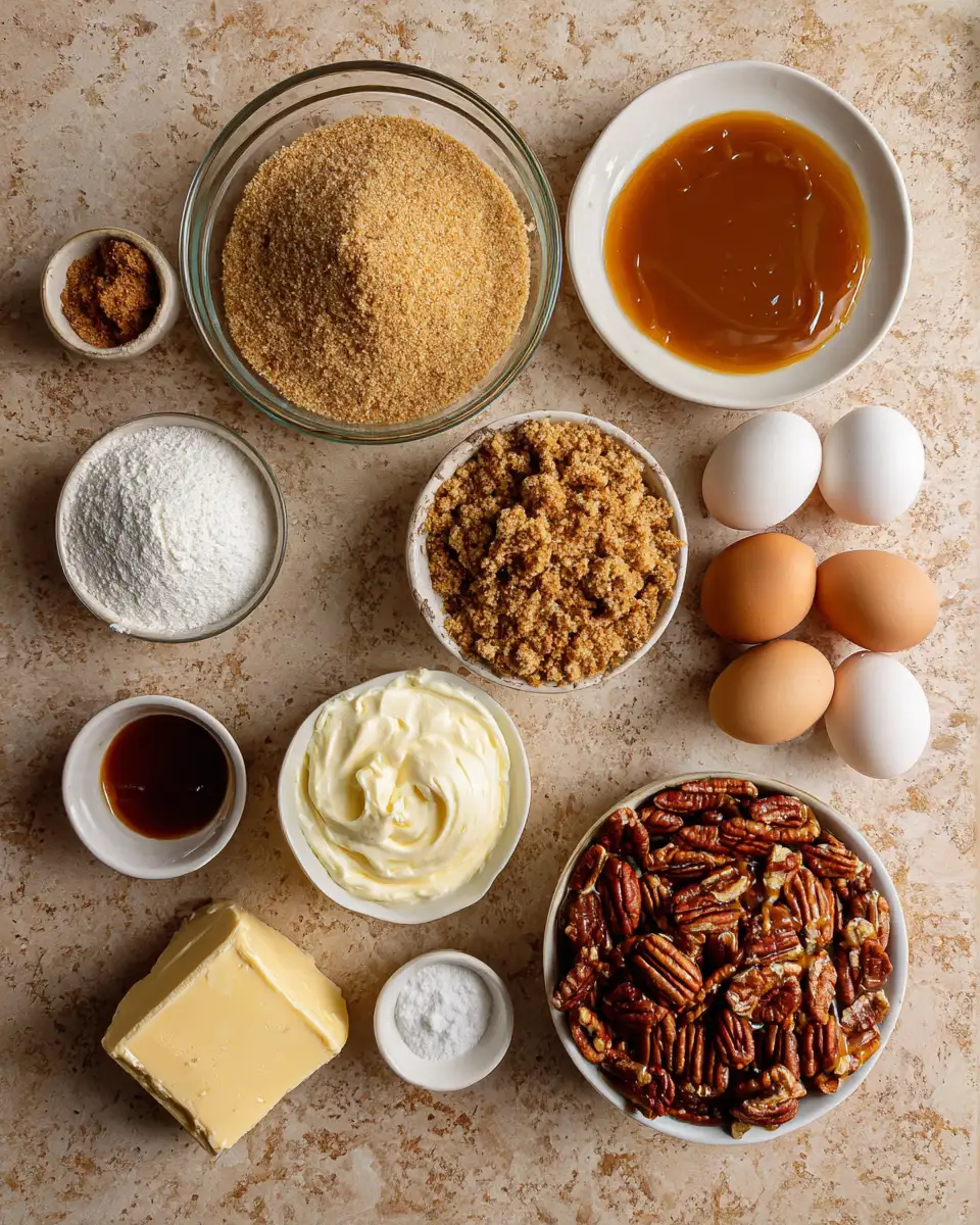 Ingredients for Indulge in Decadence: Caramel Pecan Cream Cheese Cake Delight