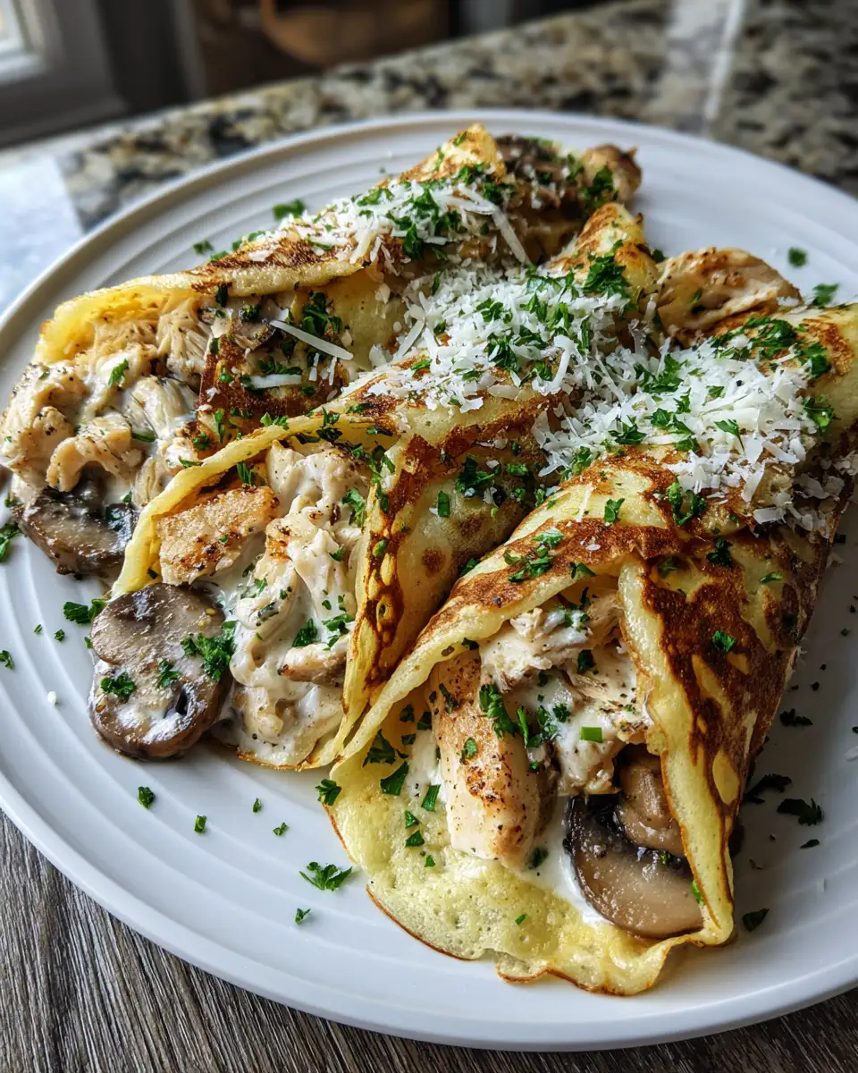 Ingredients for Irresistible Cheesy Chicken and Mushroom Crepe Cones to Delight Your Taste Buds
