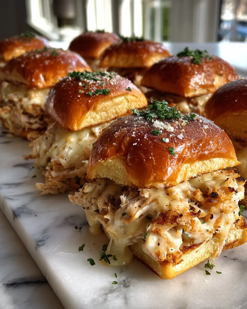 Final dish - Melt-in-Your-Mouth Cheesy Garlic Chicken Sliders Delight