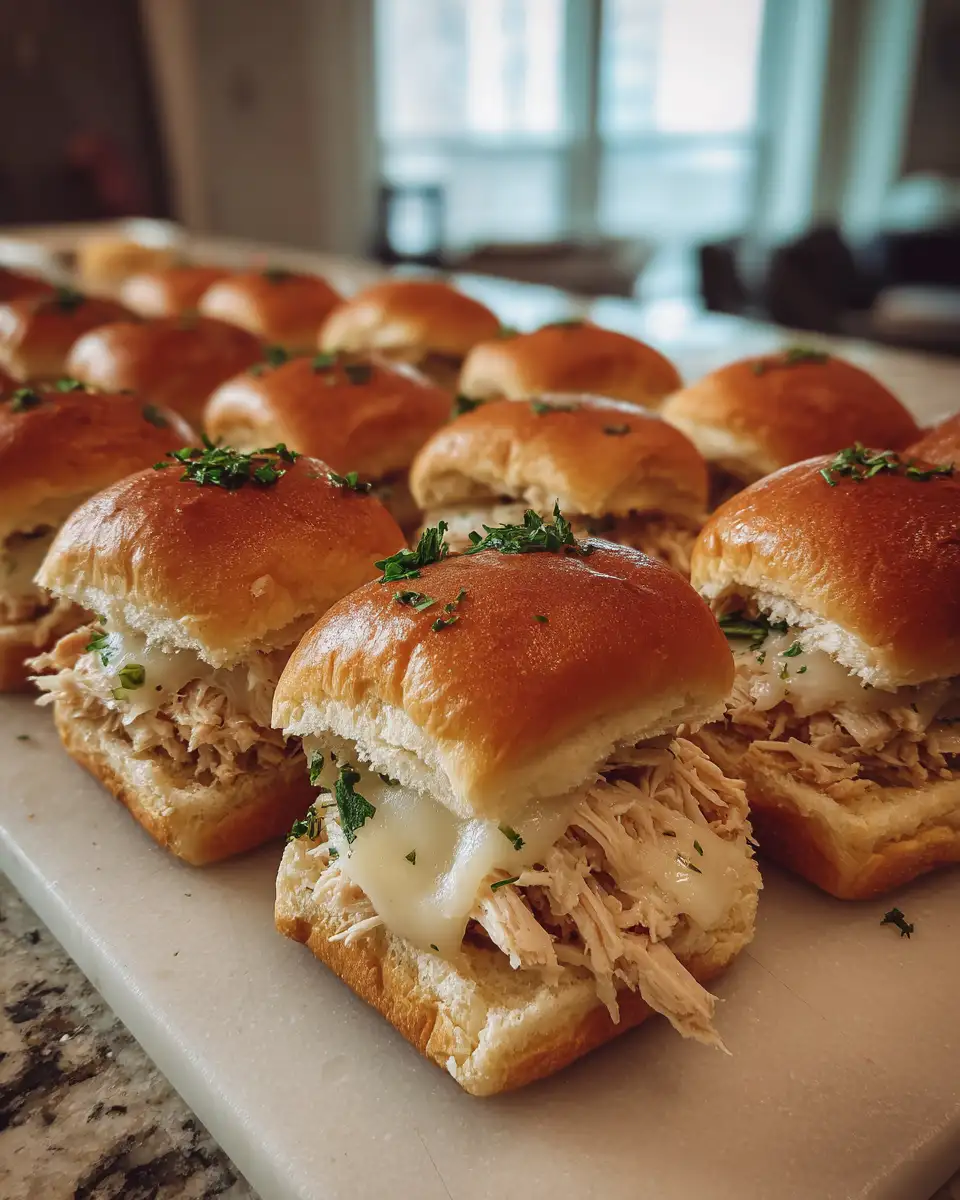 Ingredients for Melt-in-Your-Mouth Cheesy Garlic Chicken Sliders Delight