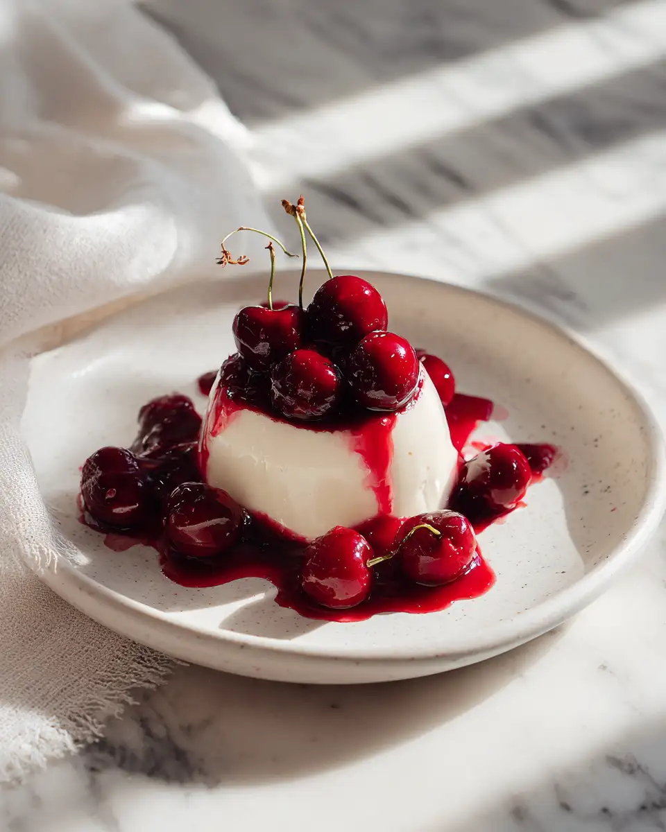 Final dish - Cherries on Cloud Nine: The Ultimate Muhallebi Dessert Recipe
