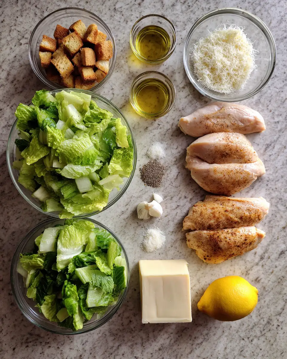 Ingredients for Ultimate Chicken Caesar Salad: A Flavorful Twist on a Classic Favorite