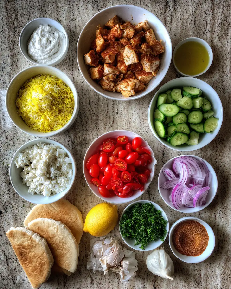 Ingredients for Discover the Flavor Explosion of Chicken Shawarma Bowls