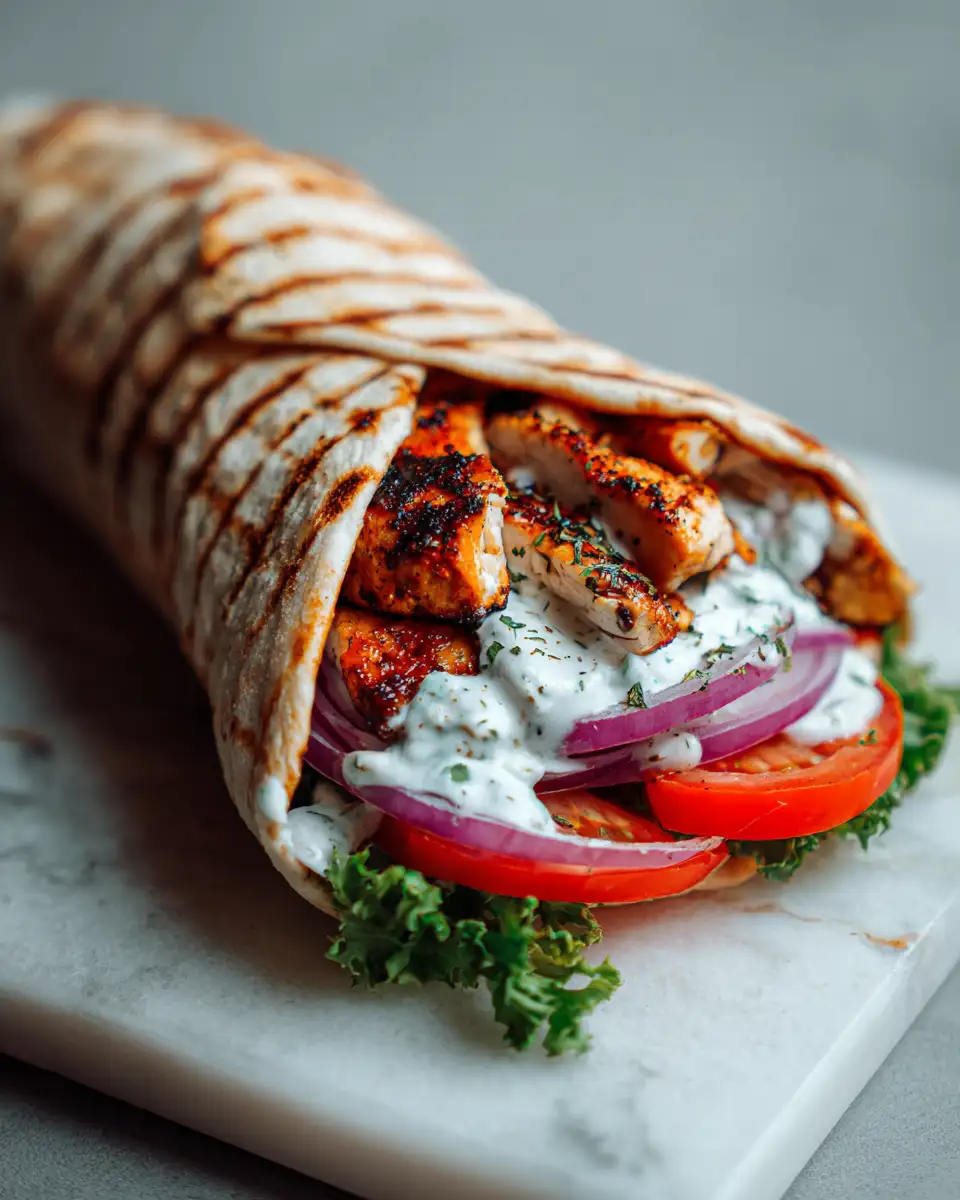 Final dish - Unwrap Flavor: Discover the Perfect Chicken Shawarma Wrap with Garlic Sauce