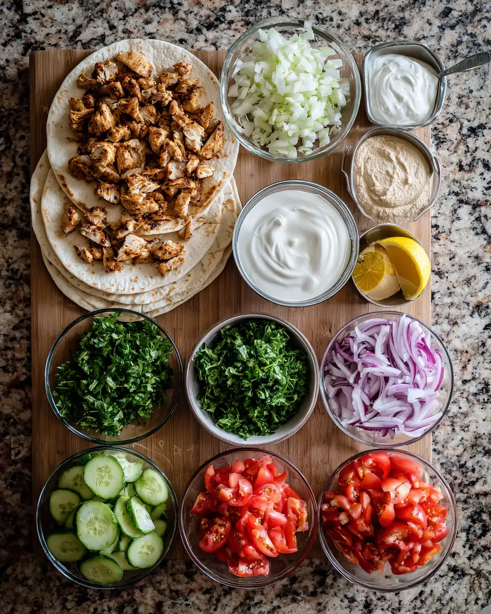 Ingredients for Unwrap Flavor: Discover the Perfect Chicken Shawarma Wrap with Garlic Sauce