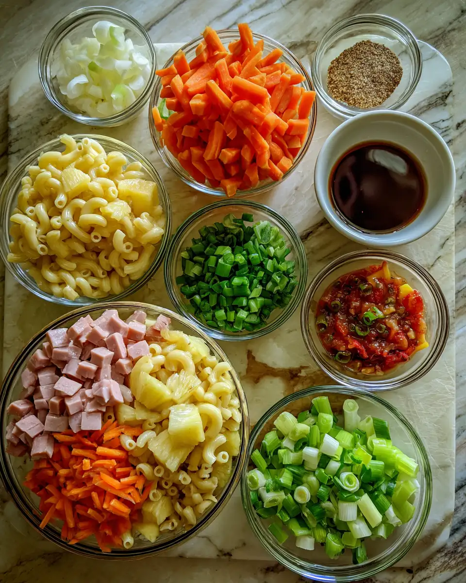 Ingredients for Tropical Twist: Discover the Classic Macaroni Hawaiian Salad