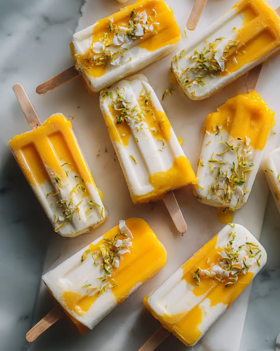 Tropical Bliss: Dive into Coconut Mango Popsicles 6 Final dish - Tropical Bliss: Dive into Coconut Mango Popsicles