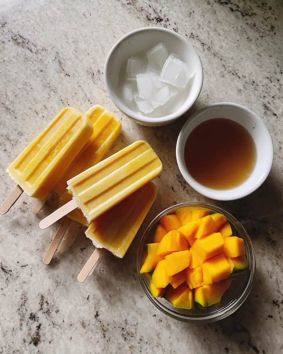 Ingredients for Tropical Bliss: Dive into Coconut Mango Popsicles