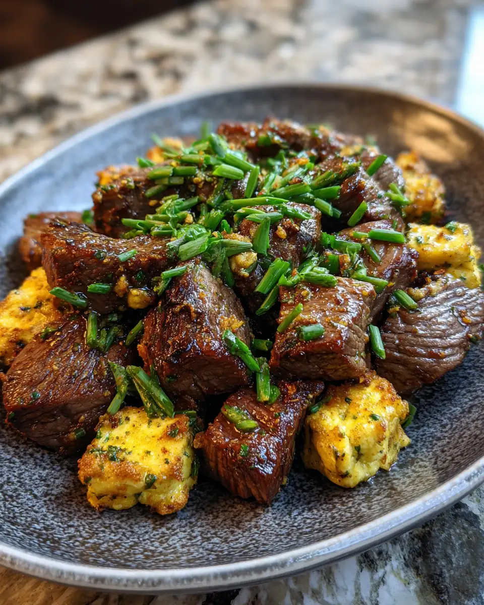 Final dish - Sizzle and Savory: Cowboy Butter Steak Bites Delight Your Taste Buds