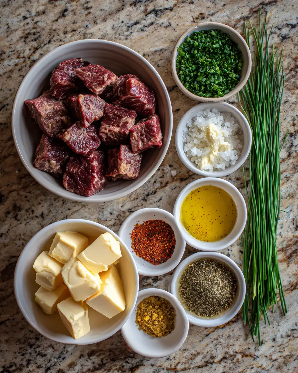 Ingredients for Sizzle and Savory: Cowboy Butter Steak Bites Delight Your Taste Buds