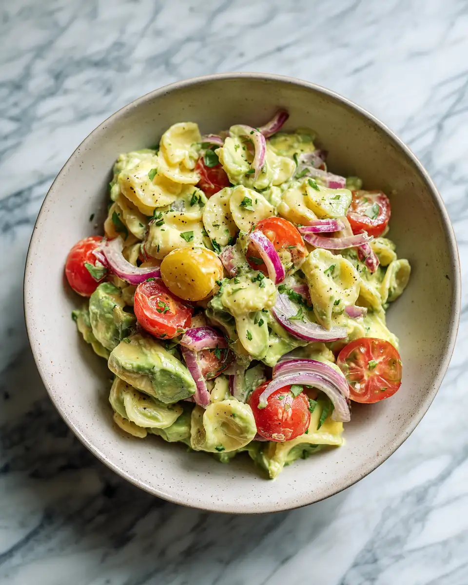Final dish - Irresistibly Creamy Avocado Pasta Salad: Your New Go-To Summer Dish