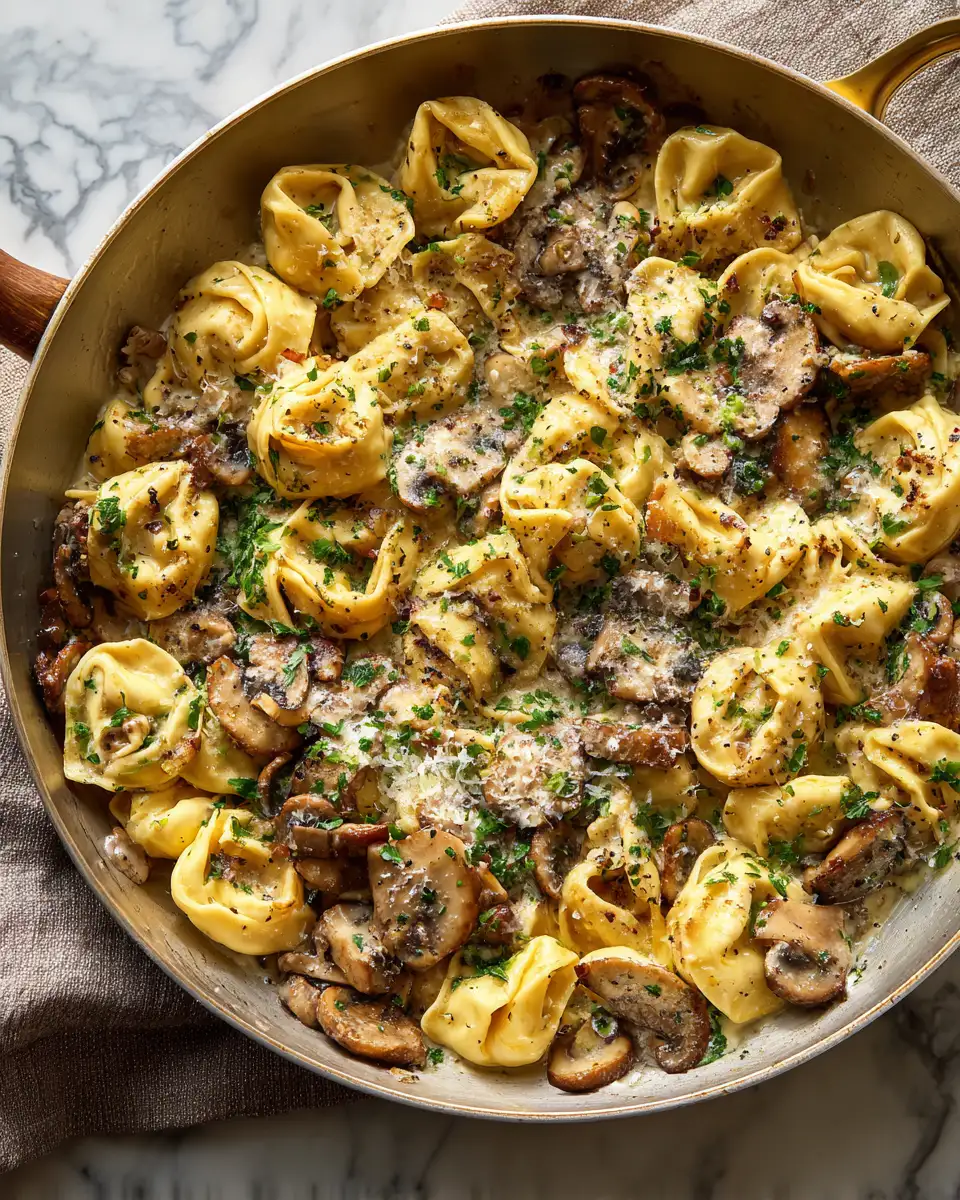 Ultimate Comfort in a Pan: Creamy Beef Tortellini Mushroom Skillet 6 Final dish - Ultimate Comfort in a Pan: Creamy Beef Tortellini Mushroom Skillet