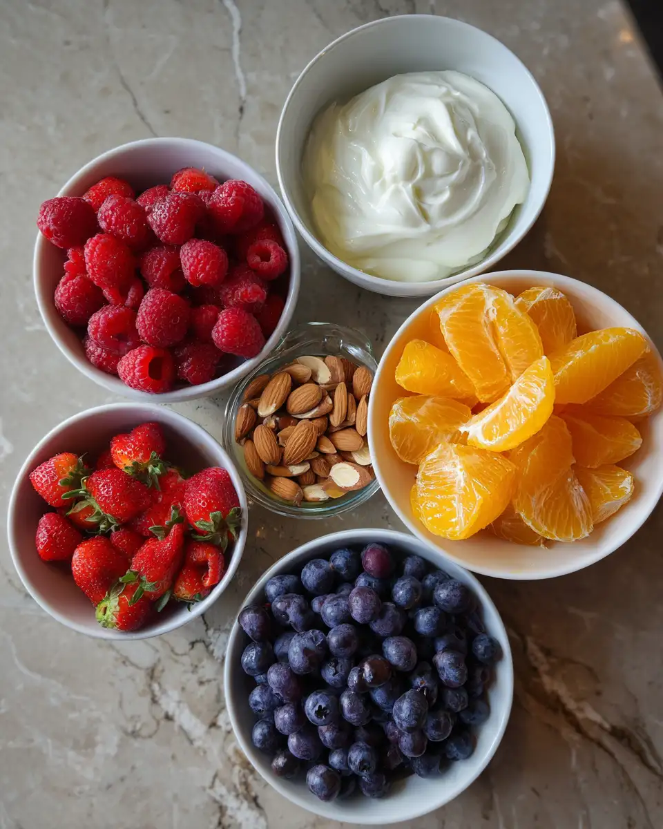 Ingredients for Burst of Flavor: Creamy Berry Citrus Fruit Salad Delight