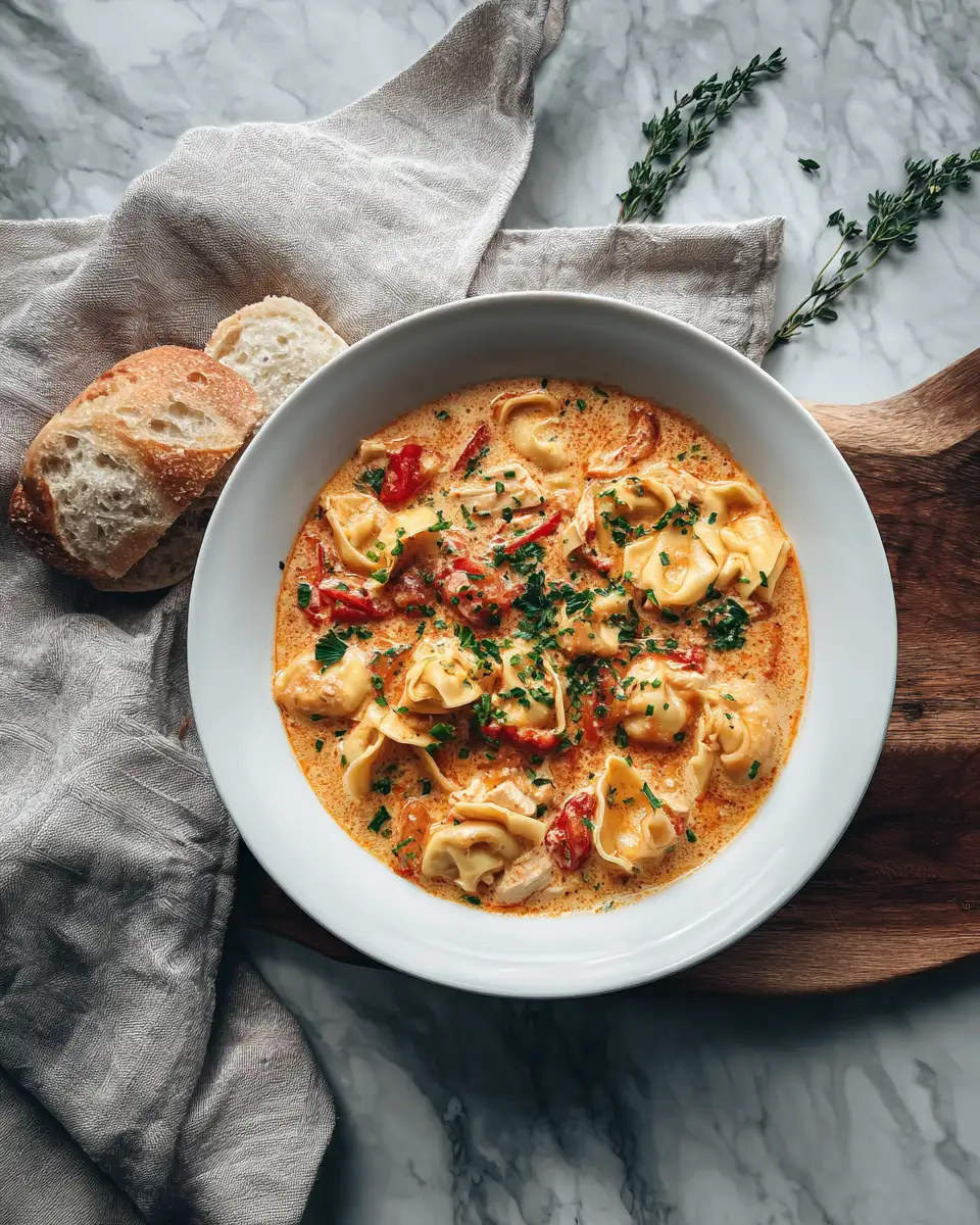 Final dish - Warm Up Your Soul with Irresistibly Creamy Chicken Tortellini Soup