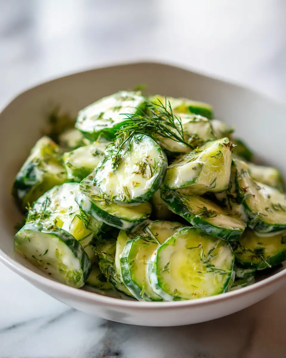 Refreshingly Tangy: Dive into the Creamy Dill Cucumber Salad Experience - Featured Image