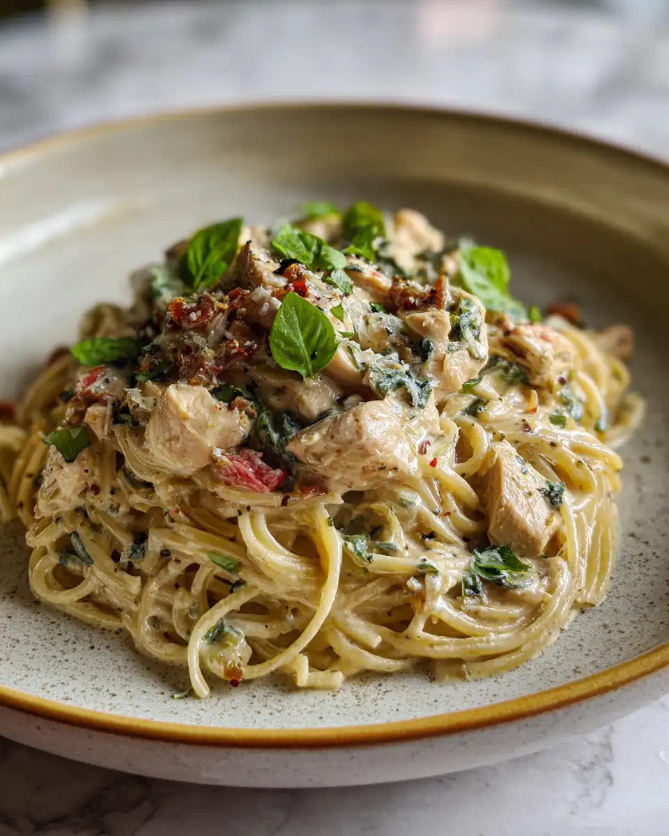 Final dish - Irresistibly Creamy Parmesan Chicken Pasta Delight