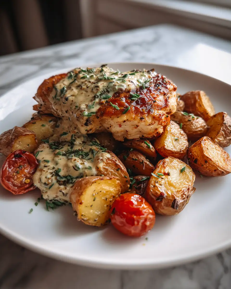 Savor the Flavors: Creamy Parmesan Chicken with Roasted Potatoes Delight 6 Final dish - Savor the Flavors: Creamy Parmesan Chicken with Roasted Potatoes Delight