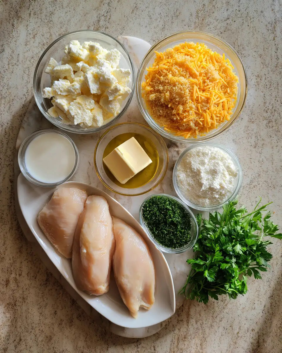 Ingredients for Irresistible Creamy Ranch Chicken Bake: A Comfort Food Classic
