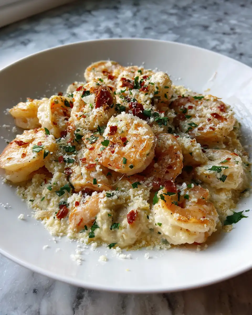 Final dish - Indulge in the Irresistible Allure of Creamy Shrimp with Parmesan
