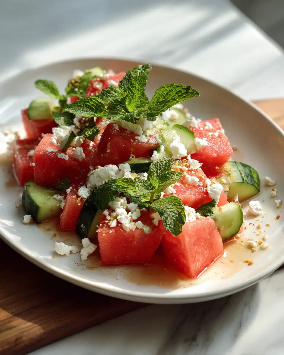 Summer Bliss: Dive Into a Creamy Watermelon Salad Delight - Featured Image