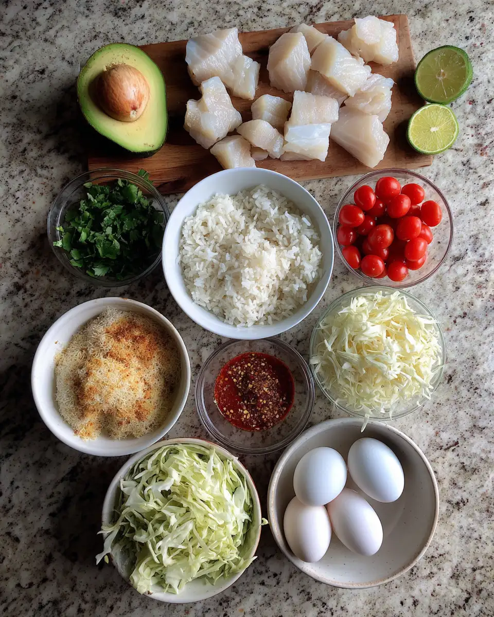 Ingredients for Crispy Fish Taco Bowls: Dive Into Flavorful Paradise