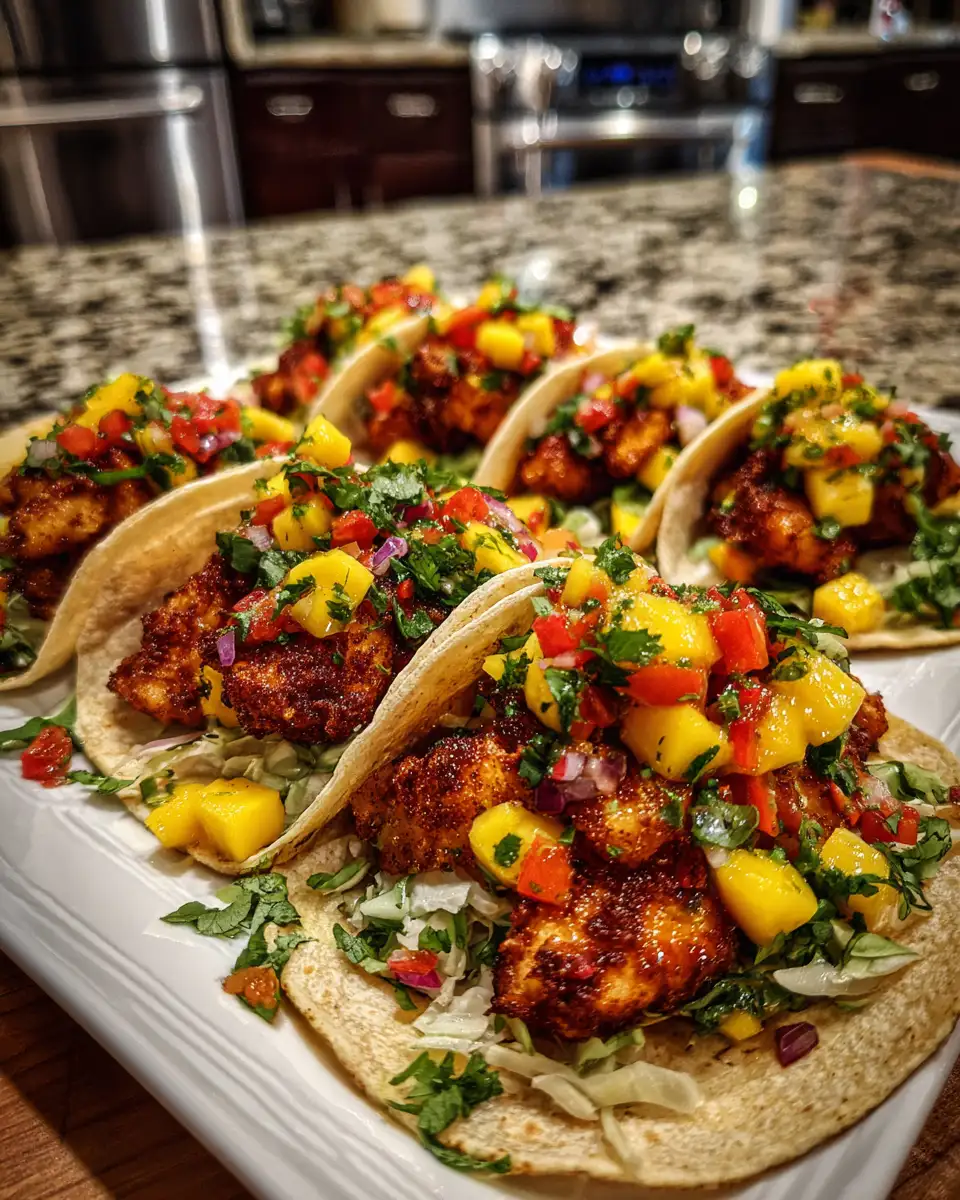 Final dish - Crispy Fish Tacos with Mango Salsa: A Tropical Twist on Taco Night