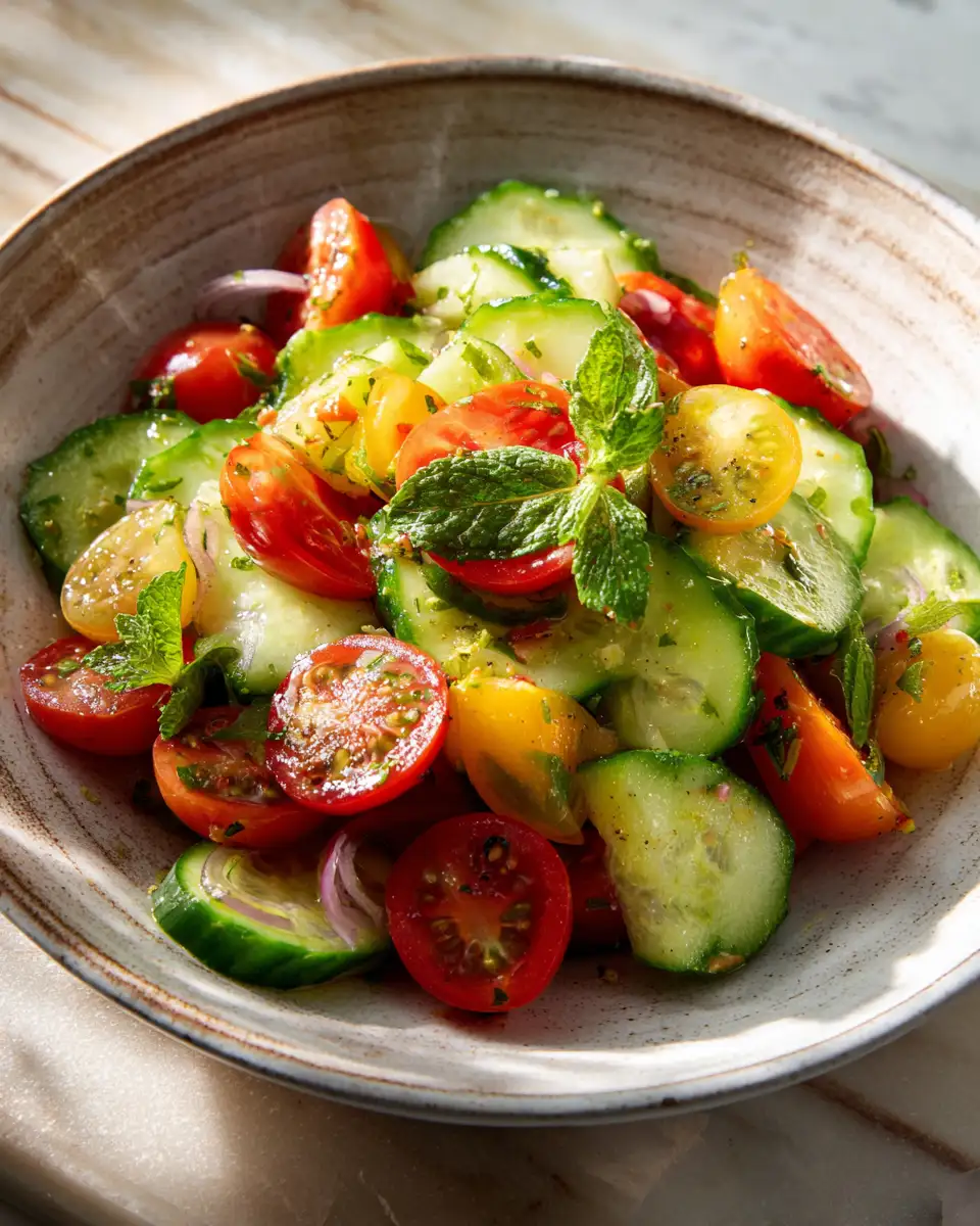 Final dish - Refreshing Summer Delight Cucumber Tomato Salad Recipe