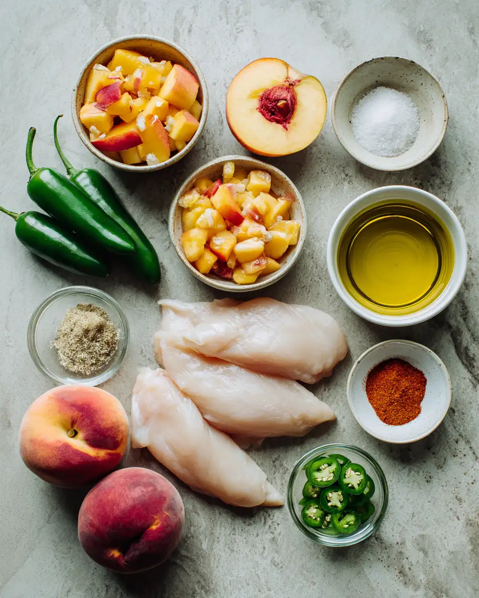 Ingredients for Spice Meets Sweet: Easy Jalapeño Peach Chicken Recipe Magic
