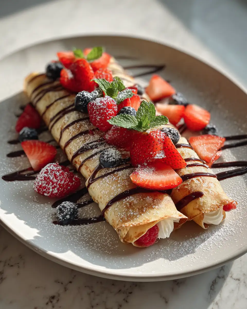 Savor the Sweetness: Irresistible Fresh Fruit Crepe Rolls 6 Final dish - Savor the Sweetness: Irresistible Fresh Fruit Crepe Rolls