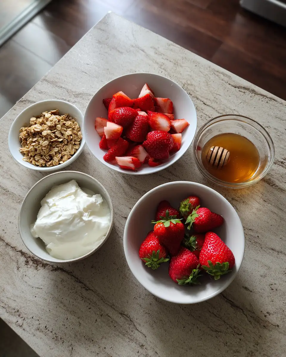 Ingredients for Chill Out with Irresistible Frozen Strawberry Yogurt Bark