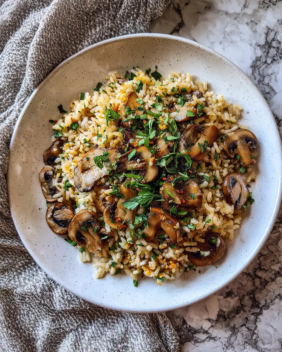 Final dish - Savor the Flavor: Irresistible Garlic Butter Mushroom Rice Recipe