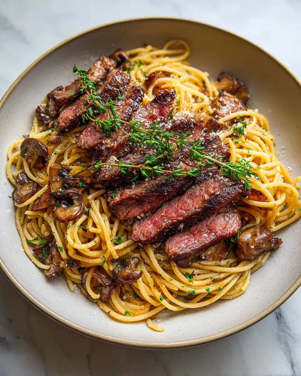 Savor the Flavor: Garlic Butter Steak Pasta Perfection 6 Final dish - Savor the Flavor: Garlic Butter Steak Pasta Perfection