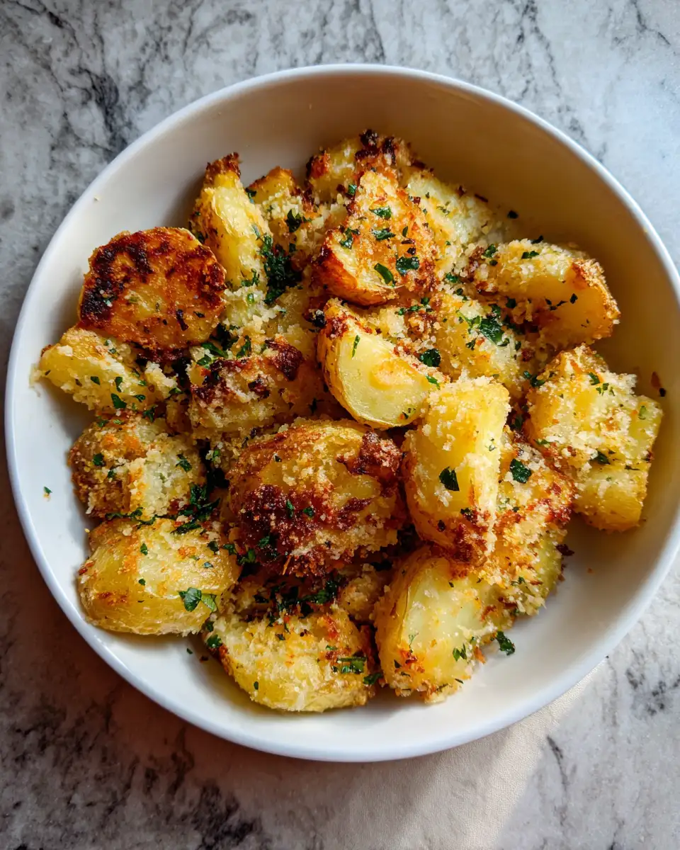 Final dish - Crispy Garlic Parmesan Potatoes That Will Steal the Show