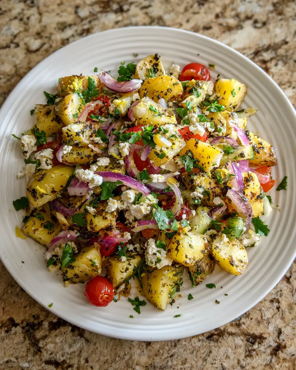 Zesty Greek Lemon Potato Salad: A Mediterranean Delight 6 Final dish - Zesty Greek Lemon Potato Salad: A Mediterranean Delight